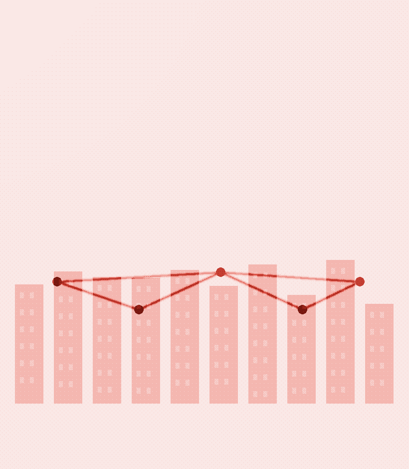 Dithered watercolor illustration of a blacked-out city skyline threaded by a bright device mesh.